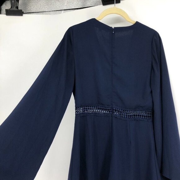 WYLDR Navy Hope So Romper diamond cutout long bell sleeves size small - Picture 10 of 16